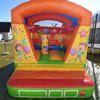 Kinderhüpfburg mieten Happy Ballon Ansicht seitlich
