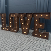 LOVE LED Leuchtbuchstaben Rustikal 120cm XXL mieten