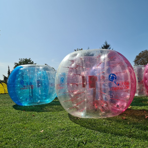 Luft Bubble Ball Erwachsene Spiel Spaß 8 Luftkammern Handgriffe Gurt Pumpe rot 