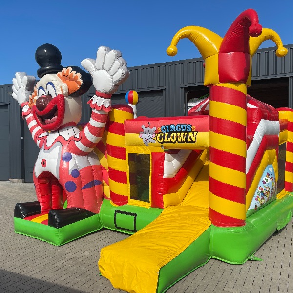 Hüpfburg Clown Circus mit Rutsche mieten